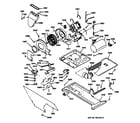 GE WSM2700TAW dryer - motor, blower & belt diagram
