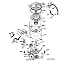 GE WSM2700TAW washer - tubs, hoses & motor diagram