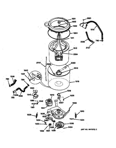 Washer - tubs, hoses & motor