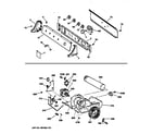 GE DJSR473GT2AA backsplash, blower & drive assembly diagram