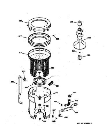 Tub, basket & agitator