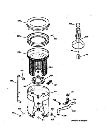 Tub, basket & agitator