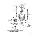 Hotpoint VVXR1040V0WW suspension, pump & drive components diagram