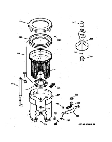 Tub, basket & agitator