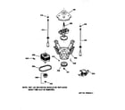 GE WMSR2100T6AA suspension, pump & drive components diagram
