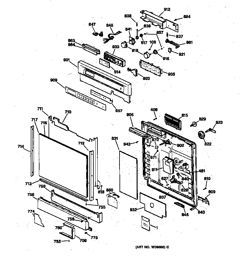 Escutcheon & door assembly