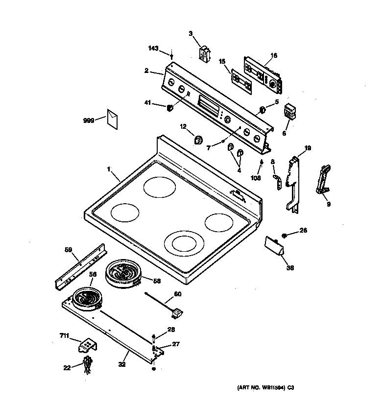 Control panel & cooktop