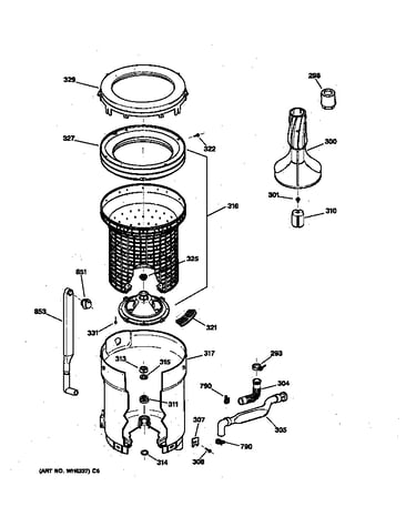 Tub, basket & agitator