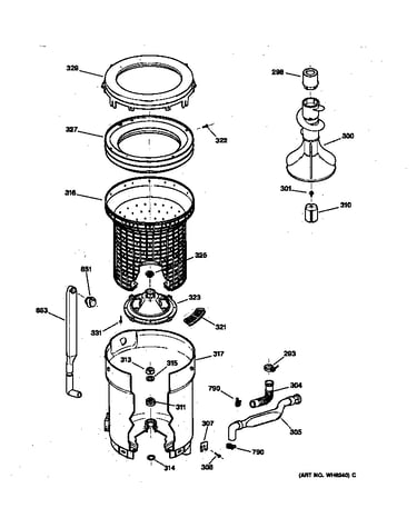 Tub, basket & agitator