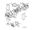 GE WSM2700TBWAB dryer-cabinet, drum & heater diagram