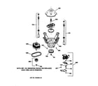 Hotpoint VISR309JT5AA suspension, pump & drive components diagram