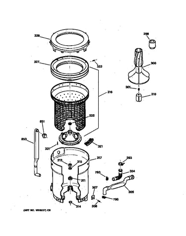 Tub, basket & agitator