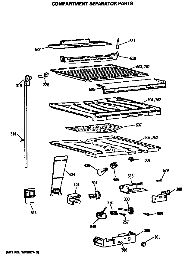 Compartment separator parts