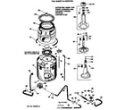 GE WRW5705RBL tub, basket & agitator diagram