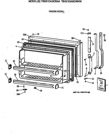 Freezer door