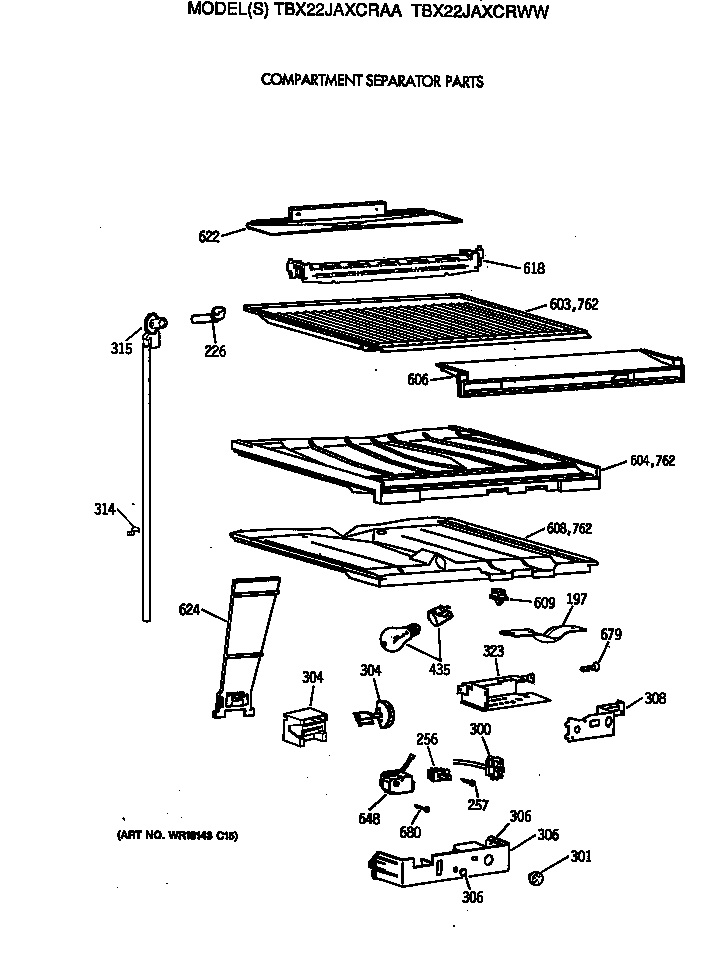 Compartment separator parts