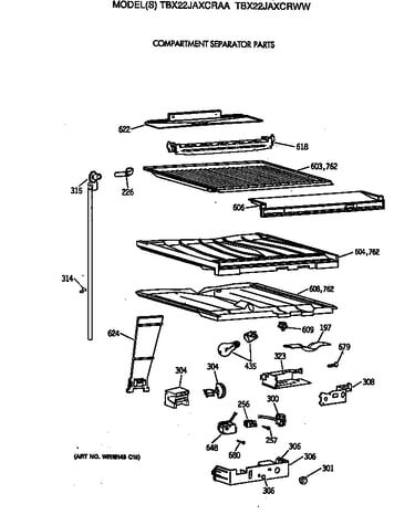 Compartment separator parts