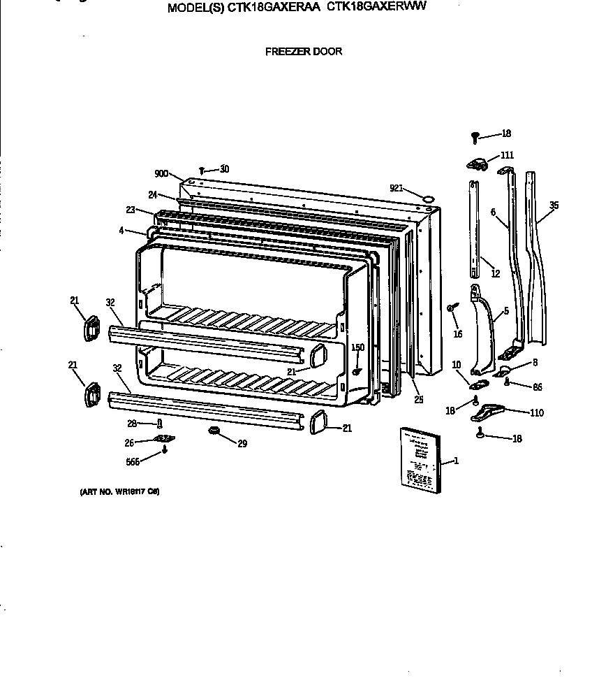 Freezer door