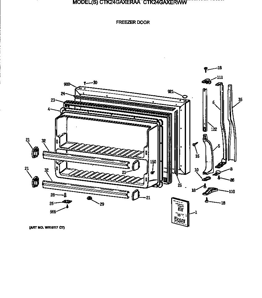 Freezer door