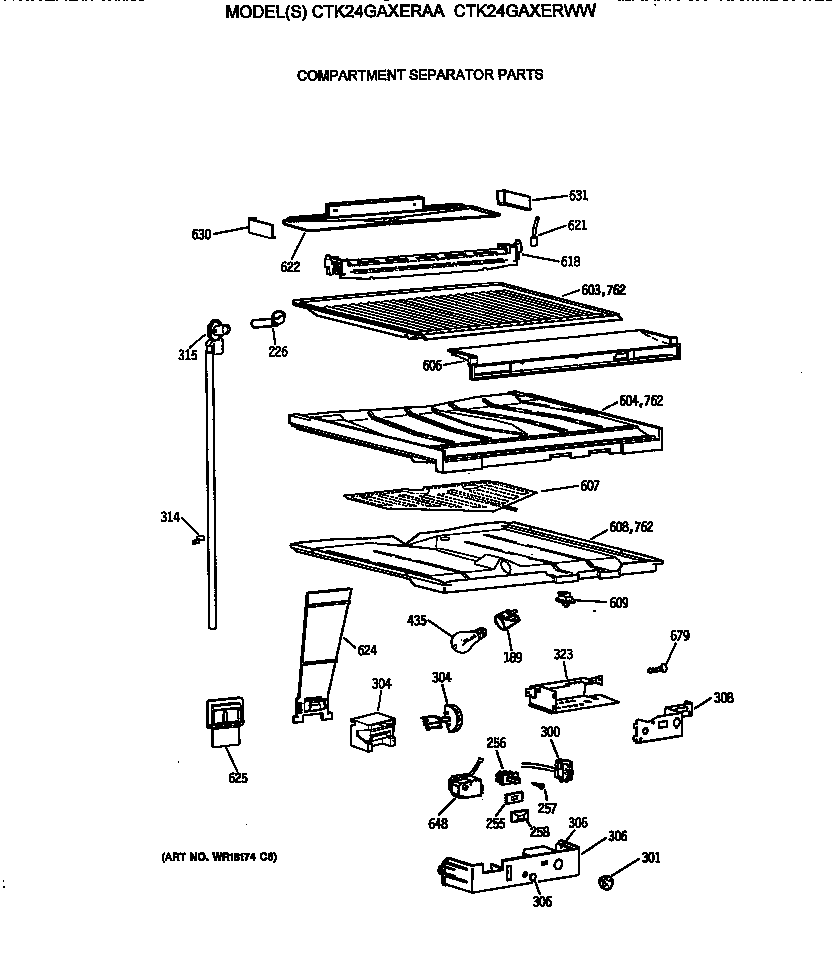 Compartment separator parts
