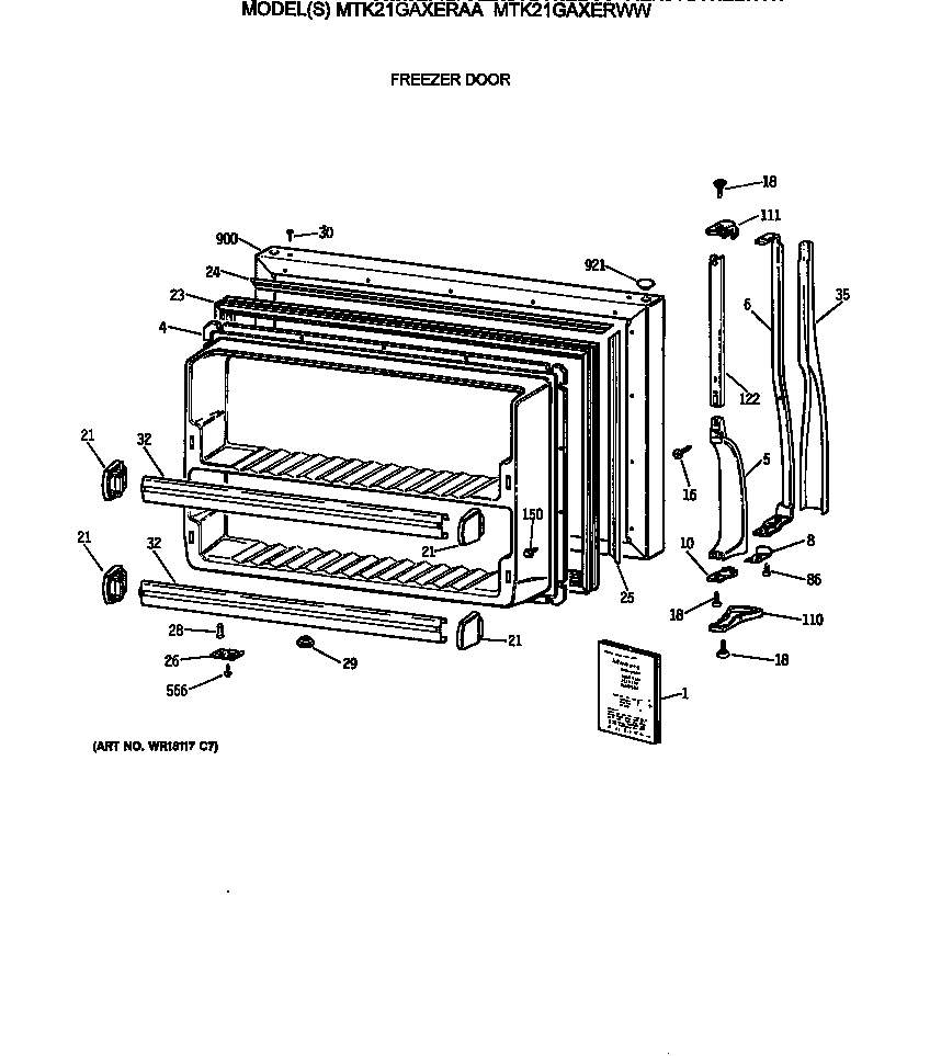 Freezer door