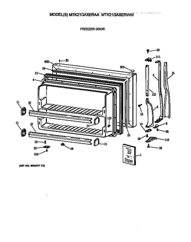 Freezer door