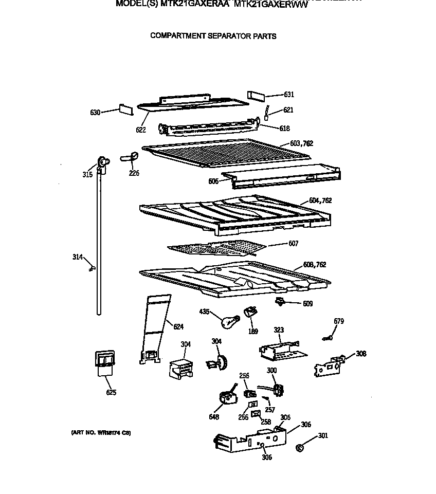 Compartment separator parts