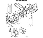 GE WSM2780LBW dryer - cabinet, drum & heater diagram