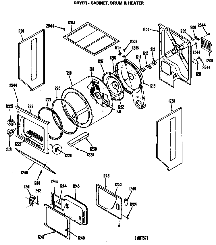 Dryer - cabinet, drum & heater