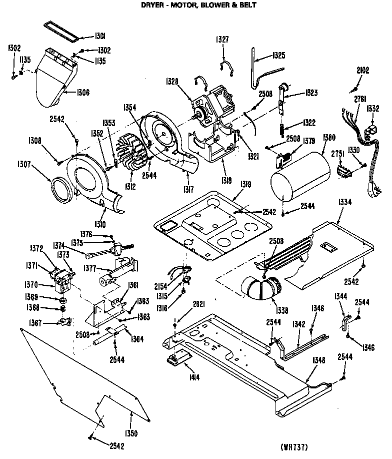 DRYER - MOTOR, BLOWER & BELT