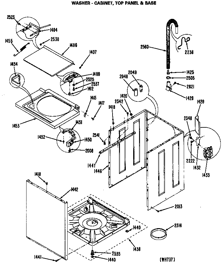 WASHER - CABINET, TOP PANEL & BASE