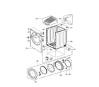 LG DLE2532W cabinet and door assembly diagram