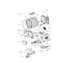 LG DLE2532W drum and motor assembly diagram