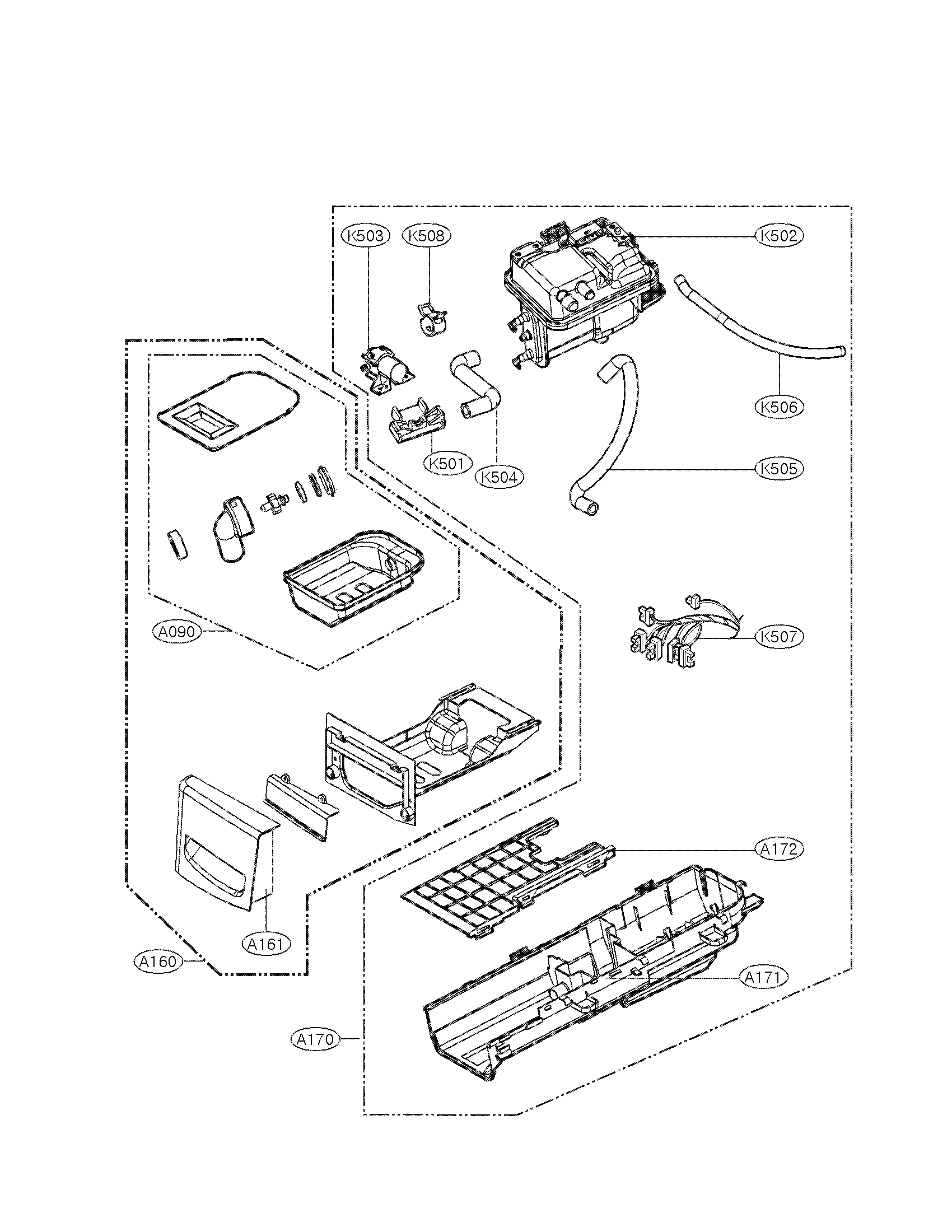 PANEL DRAWER ASSY AND GUIDE ASSY