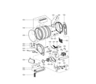 LG DLEX8377N drum and motor assy diagram
