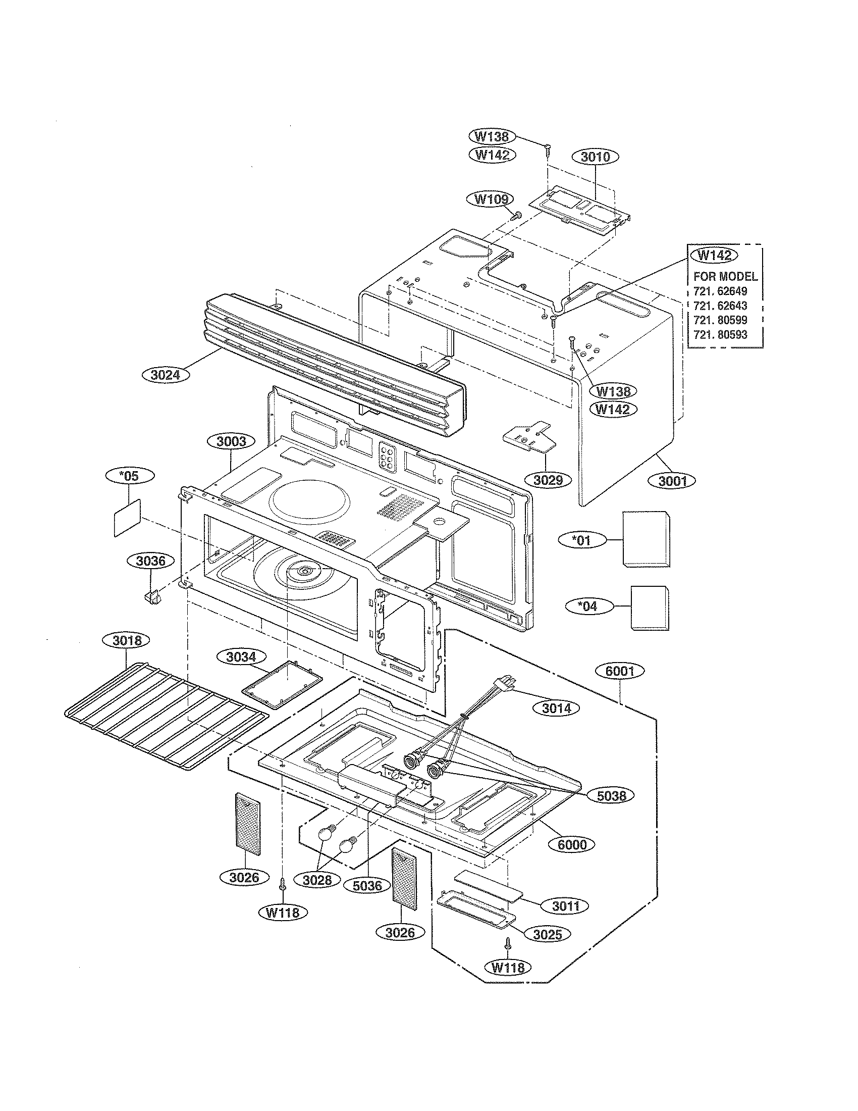 OVEN CAVITY PARTS