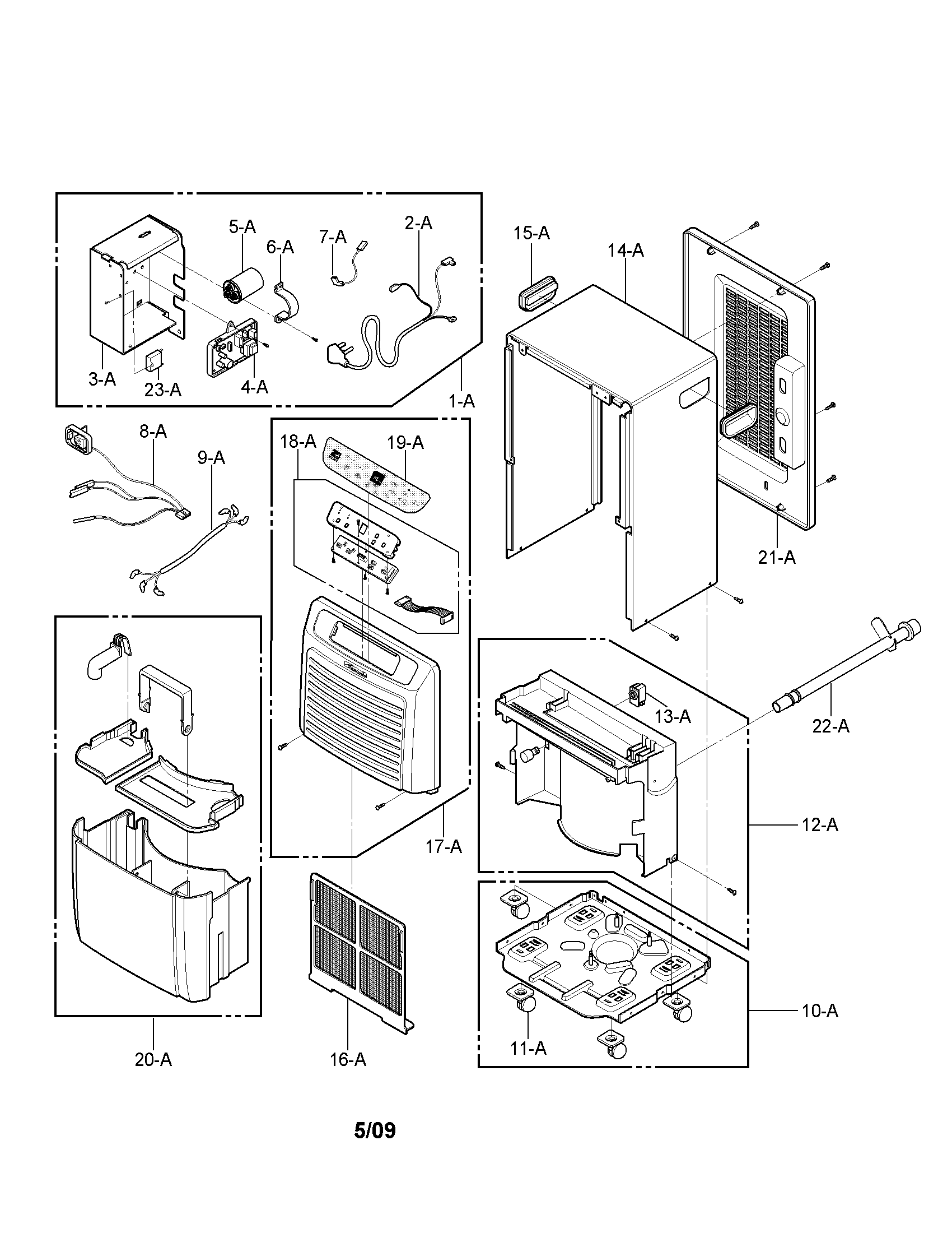 Outer case and control parts