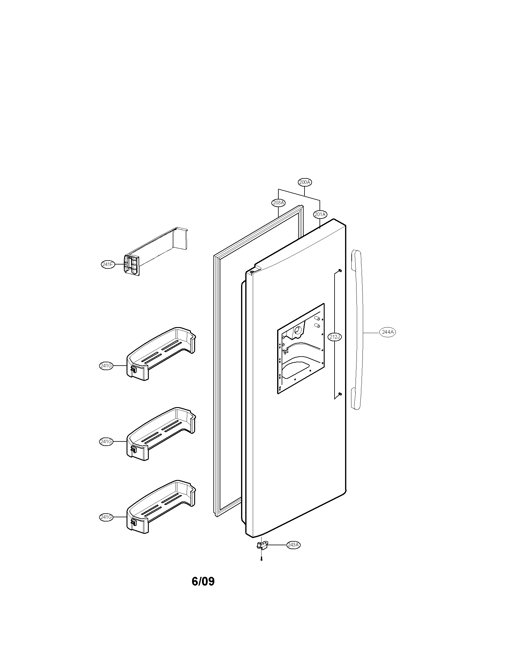 Freezer door parts