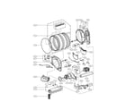 LG DLEX2801W drum and motor assembly diagram