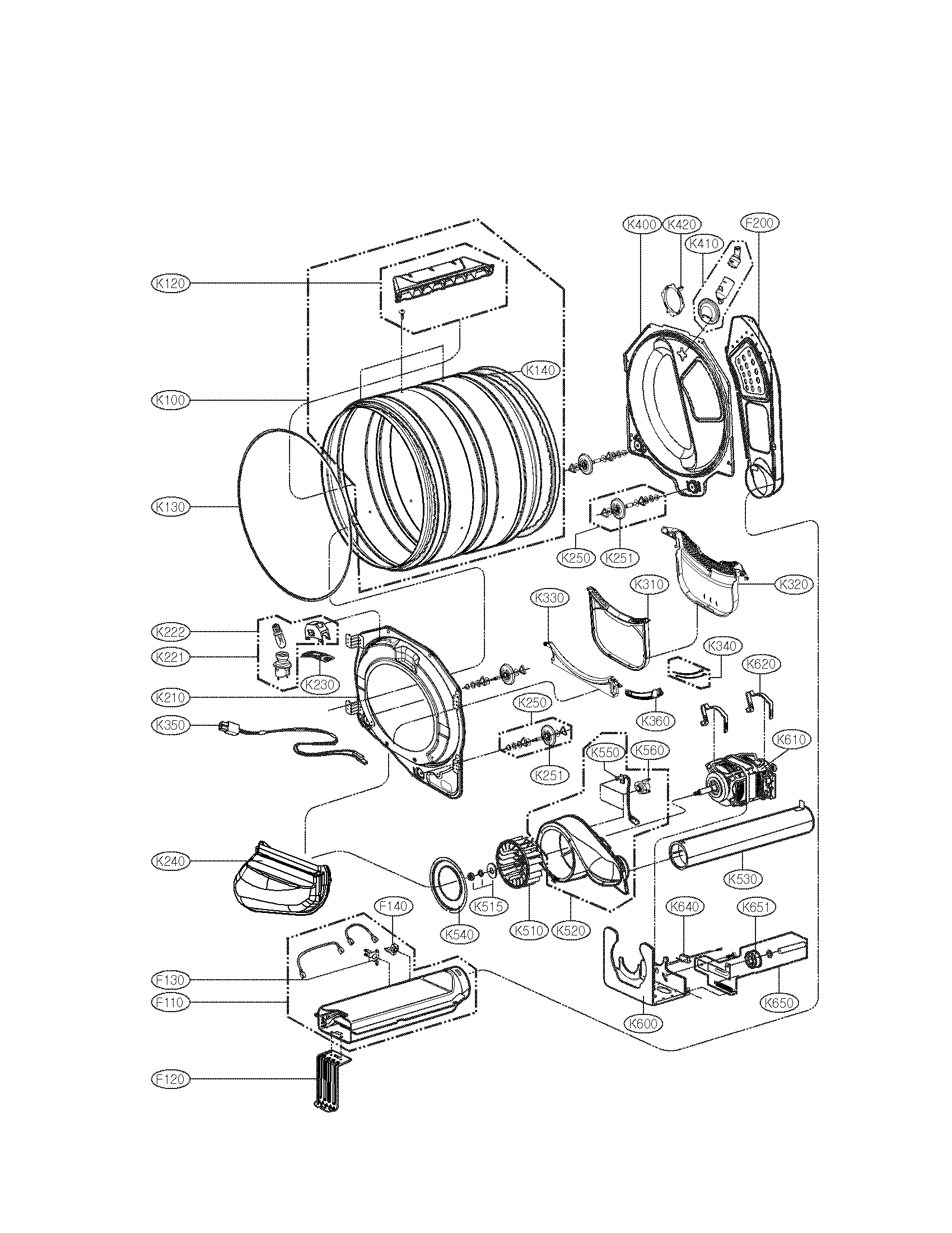 Drum and motor assembly
