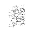 LG DLE1310W drum and motor parts diagram