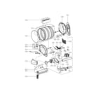 LG DLE2514W drum and motor parts diagram