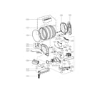 LG DLE2601R drum and motor parts diagram