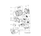LG DLG1320W drum and motor parts diagram