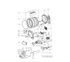 LG DLG2302R drum and motor parts diagram