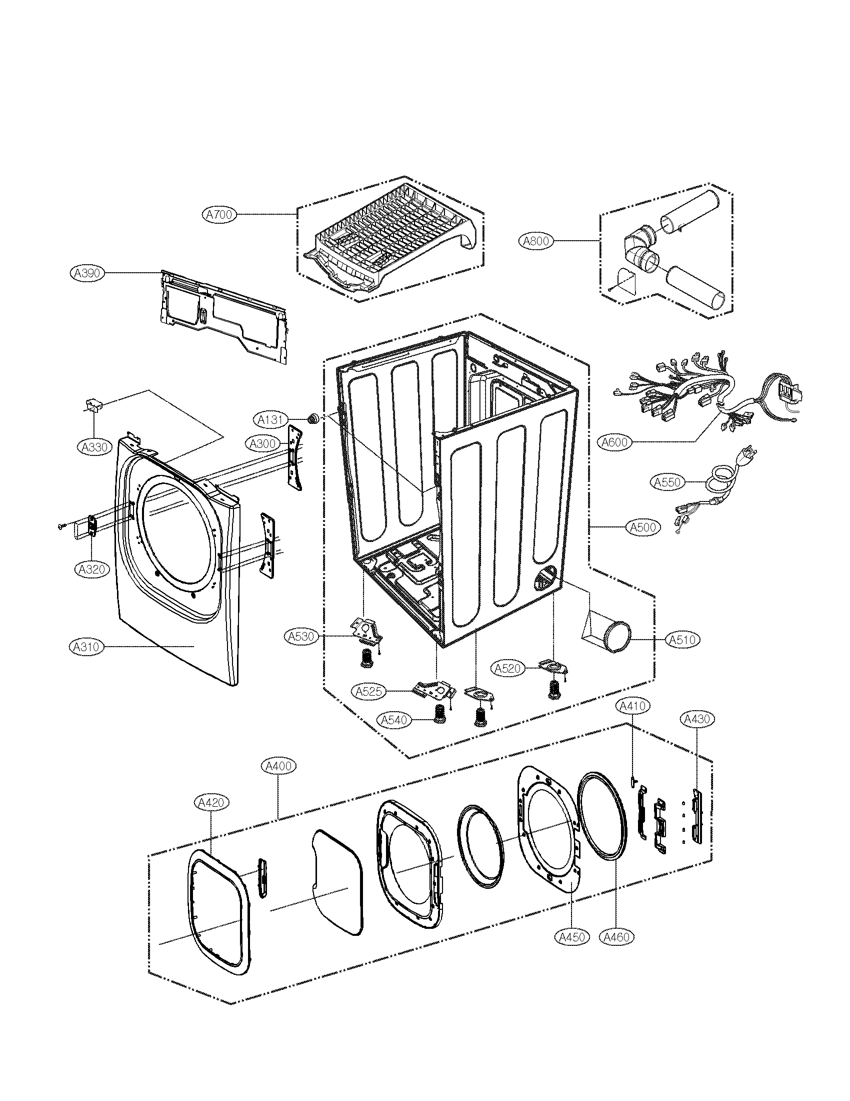 Cabinet and door parts