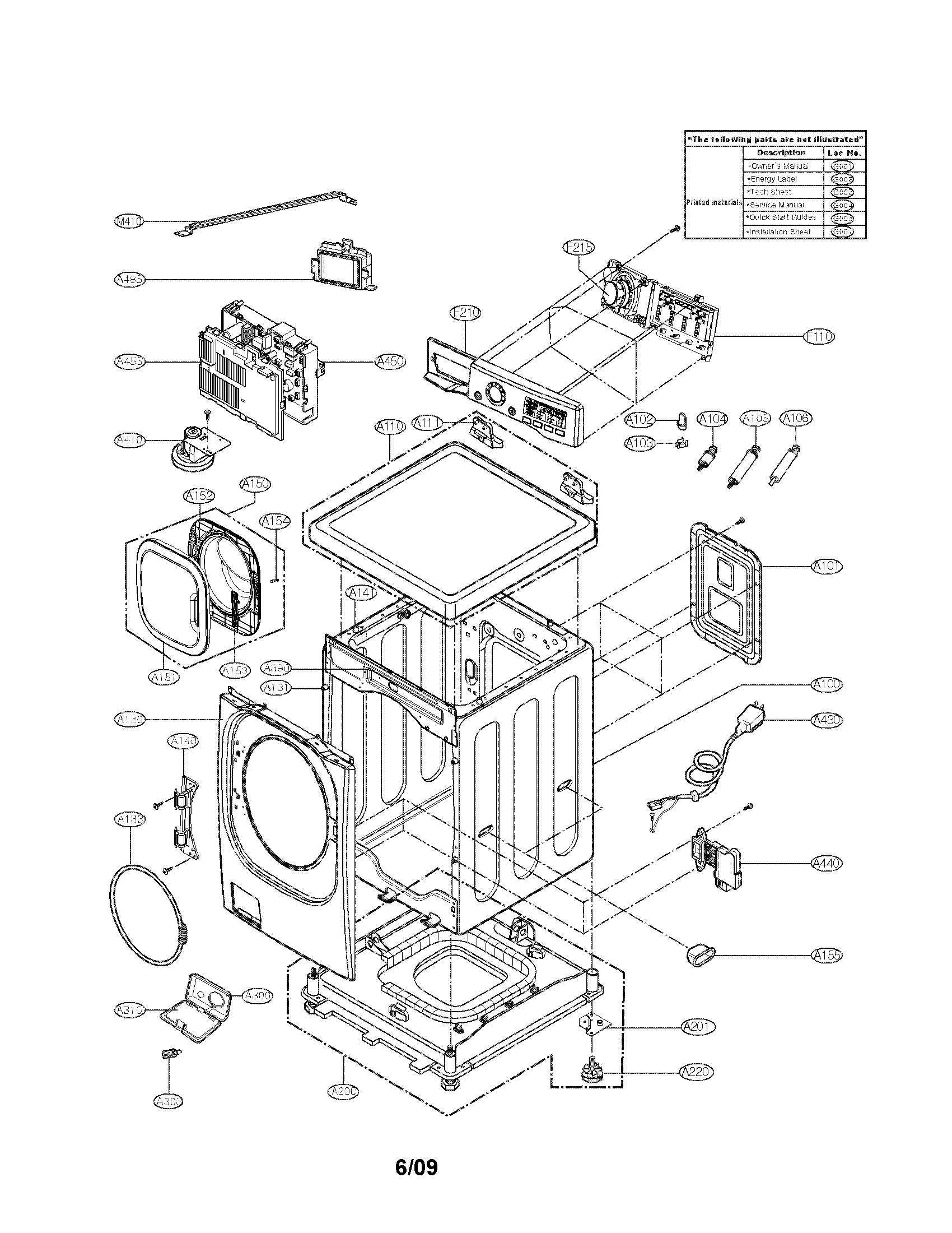 Cabinet and control panel parts