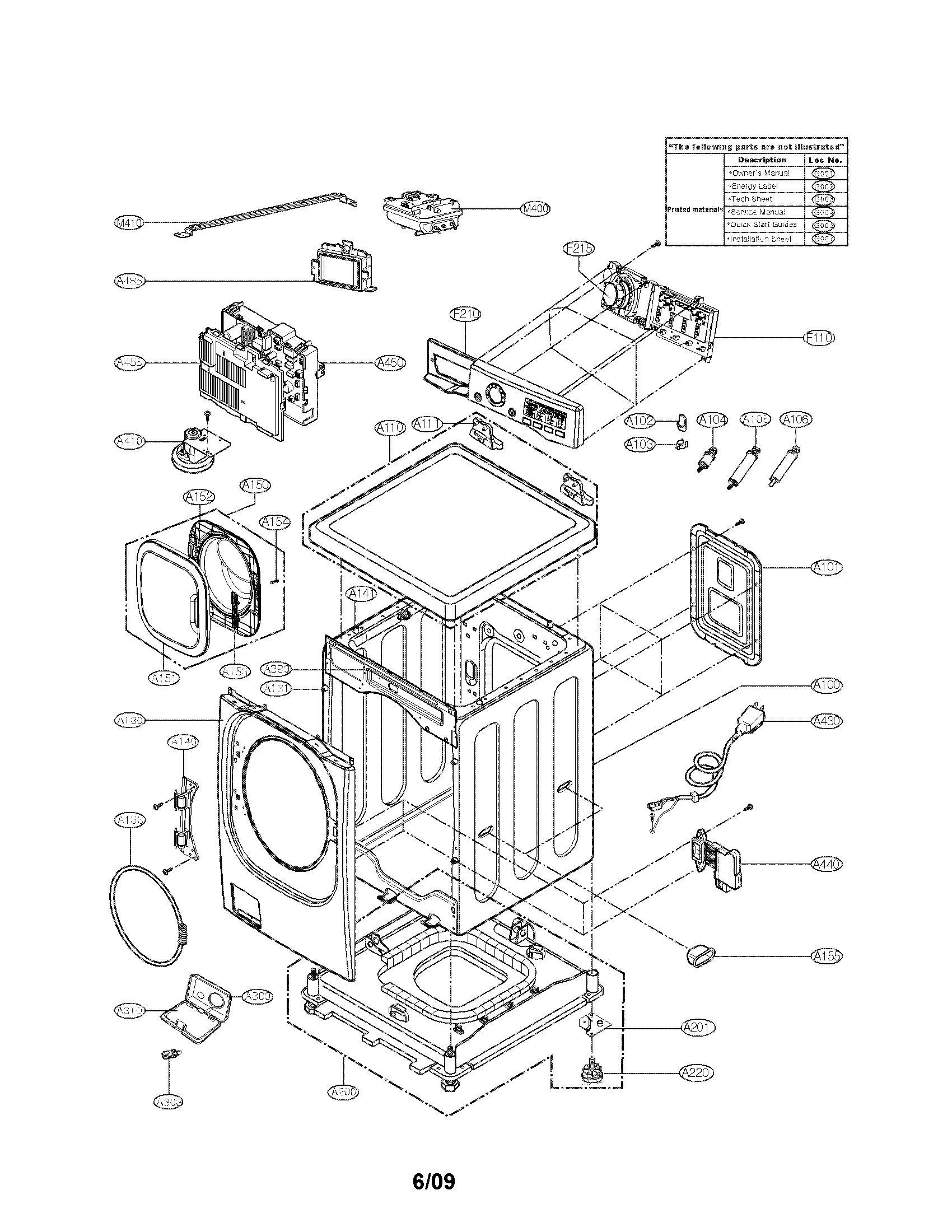 Cabinet and control panel parts