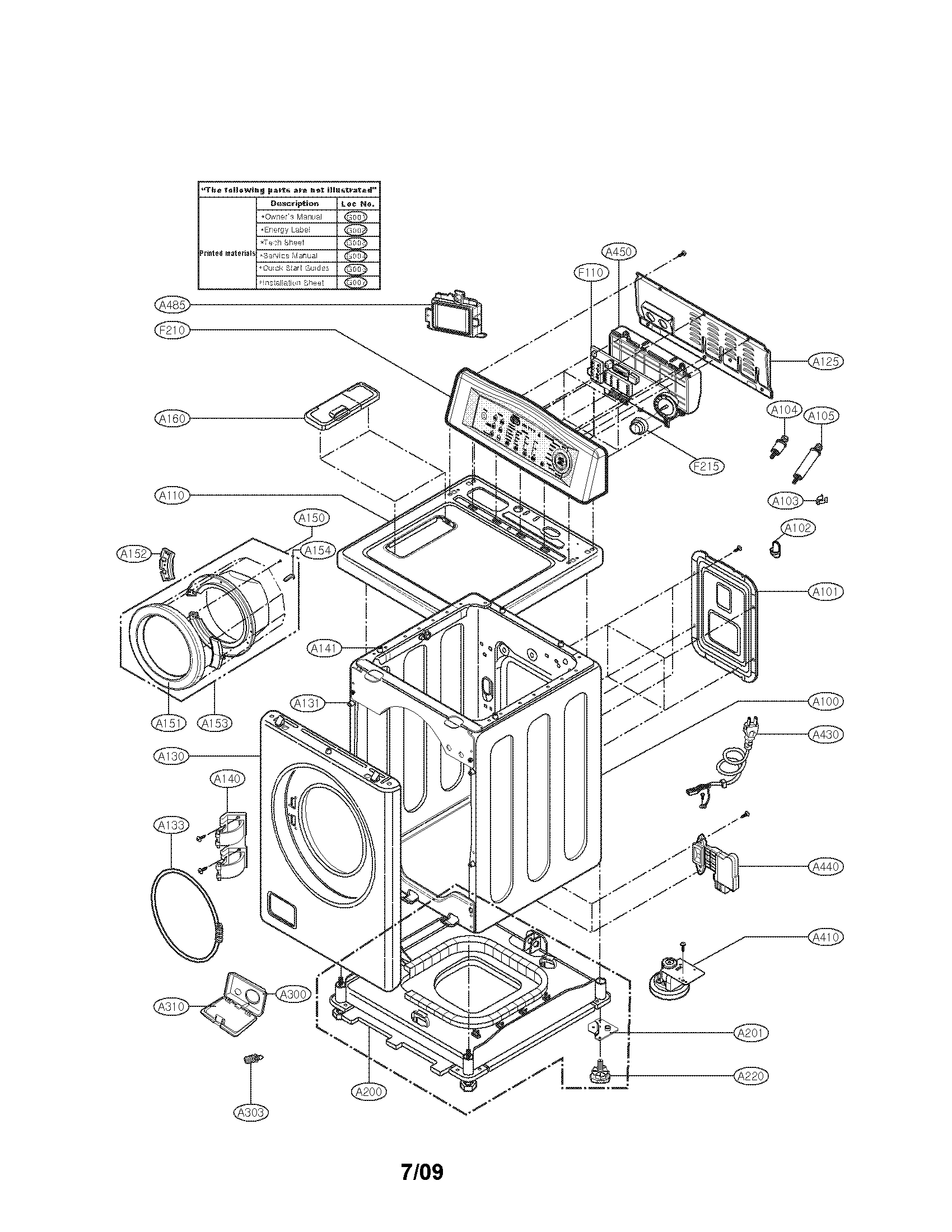Cabinet and control panel parts