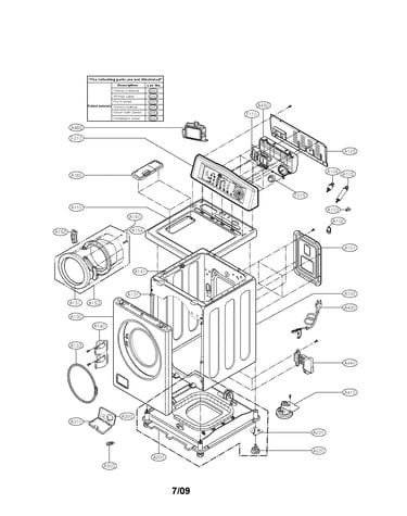 Cabinet and control panel parts